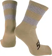 [X AUTOHAUX] Cycling Socks Anti-Friction l Outdoor Bike Socks Beige,Grey Unsex 1 Pair Color Matching Reflective