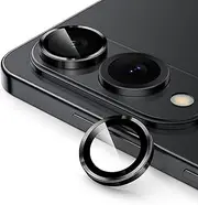 JETech Camera Lens Protector for Samsung Galaxy S25 Edge, 9H Tempered Glass Metal Individual Ring Cover, Easy Installation Tray, HD Clear, 1 Set (Black)