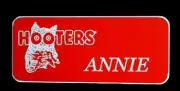 Hooters Uniform Annie Name Tag Pin Back Dress Up Role Play Halloween Costume