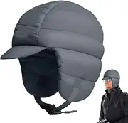 [Toddlers] Warm Winter Down Trapper Hat - Lightweight Down Trapper Hat for Men | Windproof Waterproof Trooper Trapper Balaclava Hood with Neck Men Women