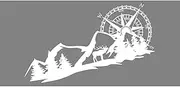 Car Decals for Car Motorhome Caravan RV Camper Van, Mountain Compass Graphics Stickers Body Decor Auto Vinyl Decals
