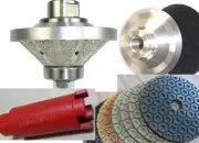 3/8" Bevel 45 Degree Router 4" Polishing 16 Pad 1 3/8" Core Bit stone Concrete