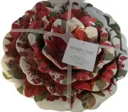Shabby Chic Poinsettia Melamine Bowls Christmas Red Nested Succulents NEW Rachel