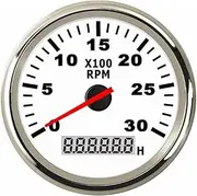 ZFGVGNMTYA 85mm Boat Tacho Sensor Marine Tacho Meter with LCD Hourmeter 3000 4000 6000 8000 RPM Marine Tachometer 12V/24V Red Backlight Car Tachometer(WS 0-3KRPM)