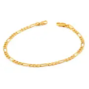 9ct Yellow Gold Copper Filled Figaro Bracelet