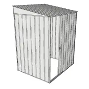 Build-A-Shed 1.2 x 1.5 x 2.0m Skillion Single Sliding Side Door Shed - Zinc