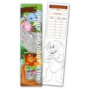 30 Jungle 'Wild About Reading!' Coloring Bookmarks with Reading Logs