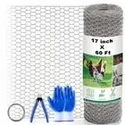 Chicken Wire Fencing Mesh, 17 Inch x 60 Feet Metal Floral Chicken Wire Fence ...