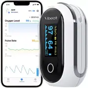 Vibeat Rechargeable Oxygen Meter Finger Pulse Oximeter, Bluetooth Fingertip