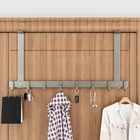 Adjustable Coat Hat Towel Rack Over The Door Behind Door Hook for Bathroom