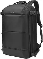Vacuum Travel Backpack with Pump for Women,Airback Personal Item Carry on Backpacks Flight Approved 31 * 18 * 50 cm for Men,Laptop Waterproof Work Compression bags Casual Daypack,Black