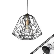 Snap Lighting Marte Metal Cage Downlight to Pendant Light Conversion Kit Black
