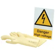 Draper Electrical Insulating Gloves And Danger High Voltage Hazard Sign 99715