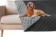 Cozioz 100% Double-Sided Waterproof Dog Bed Cover Pet Blanket Sofa Couch Furniture Protector for Kids Children Dog Cat, Reversible (130x200cm (Pack of 1), Dark Grey/Light Grey)