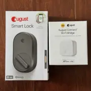 August Home Smart Lock + Connect, Wi-Fi Bridge Smart Lock (Dark Gray)