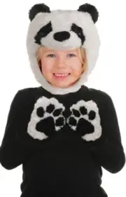 Panda Animal Pack Costume Headpiece & Soft Mitts Halloween Dress Up Underwraps