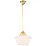 Carlton 30cm Glossy Glassware Pendants Lights Schoolhouse Lighting Victorian Brass