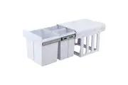 Cefito Pull Out Bin Kitchen Triple Slide Garbage Rubbish Bins Basket White 31L