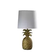 17 in. Tropical Heahea Pineapple Table Lamp Golden Brass