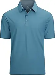 [Alex Vando] Mens Seamless Golf Shirt Moisture Wicking Quick-Dry Tailored Fit Polo Shirts