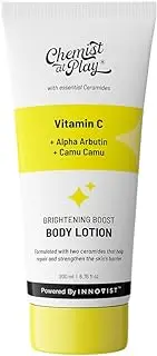 Chemist at Play Brightening Body Lotion with Ceramides | Alpha Arbutin, Camu Camu & Vitamin C | All Skin Types | For Bright, Moisturized & Glowing Skin | 200 ml