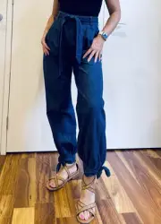 Zimmermann Pant Size 0 /8 AU / US 4 NEW WITH TAGS Alight Harem Denim Pant Belted