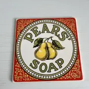 Pears Soap Ceramic Advertising Tile Decorative H & R Johnson Australia 15.4cmsq