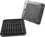 SCNCADEEMT 12V 8W White Fridge Vent with Fan Fit for RV Trailer Caravan Side Air Silence Exhaust Automobile Accessories Car Styling Camper RV Parts and Accessories(Black Low Noise)