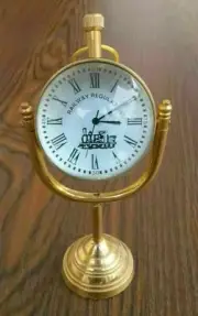 Vintage Clock Antique Watch Table Top Desktop Nautical Brass Clock Maritime