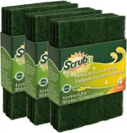 Scouring Pads - Heavy Duty Household Cleaning Scrubber with Non-Scratch Green