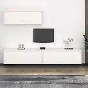 TV Cabinets, White Solid Wood Pine - Entertainment Center Stands for Living Room, Bedroom, Modern Storage, Furniture, Table Sets