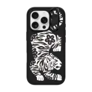 iPhone 16 Pro Impact Ring Stand Case MagSafe Compatible Silver Tiger