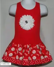 Cab Creations Girls Handmade Rib Tank Top Dress Red Coke Cola