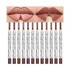 12Pcs Lipliners Set Matt Lip Liner Pencils Lipsticks Waterproof Lip Liner Pe