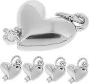 [ULDIGI] 5pcs Heart Charms Diy Jewelry Making Charms for Necklaces Bracelets Earrings