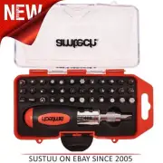 Amtech 38Pc Stubby Ratchet Screwdriver & Bit Set│Torx Hex Square Pozi Phillips