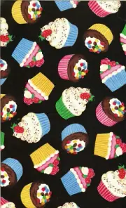 OOP!! CUPCAKES ON BLACK - CRANSTON - BTFQ - 18"X22"