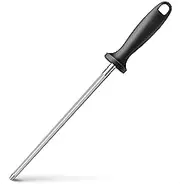 Knife Sharpener Rod, Fanerfun13 inches Carbon Steel Professional Knife Sharpening Steel, Knife Sharpener with Hanging Holes