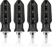 Motorcycle Indicators Turning For S&uzuki LED 12V Motorcycle Turn Signals Lights Flasher Amber Flashing Blinker Signal Lamp Running(4pcs Black)