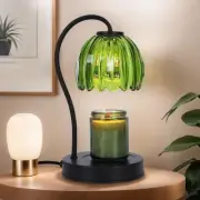 Candle Warmer Lamp with Timer & Dimmer, Fragrance Candle Lamp with Green Tuli...