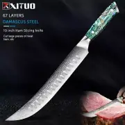 Damascus Ham Knife Japan Vg-10 Steel Brisket Slicing Knife Kitchen Knife Dazzlin
