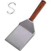 Stainless Steel Griddle Hamburger Spatula with Strong Wooden Handle