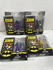 4x DC The Joker The Caped Crusader Spin Master 1st Edition Action Figures