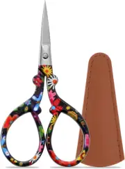Embroidery Scissor Sewing Scissors with Artificial Leather Cover Stainless Stee