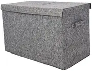 YWJLQH Large Storage Container for Toys with Dustproof Cover and Handles, Gray, as described