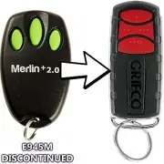 New Merlin Slider Cover Remote E950M 4 Button Transmitter with Security + 2.0