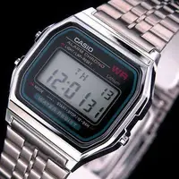 在飛比找蝦皮購物優惠-【金台鐘錶】CASIO卡西歐 復古風潮的方形經典電子錶 (三