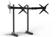 TRAK RACER TR8020 Black Aluminium Floor Triple Monitor Stand with VESA Mounts
