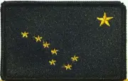 ALASKA STATE Flag Patch With Hook & Loop Fastener BLACK & GOLD Version #06
