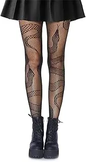 [Sarini] 3 Pack Snake Tights Snake Net Tights Dark Retro Snake Pattern Black Stockings Hollow Out Jacquard Fishnet Stockings Gothic Sexy Fashion Tights